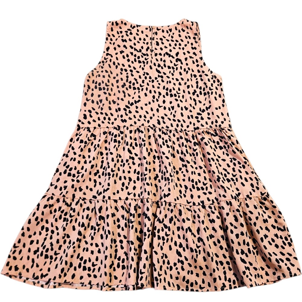 Mittoshop NWT Leopard Print Tiered Sleeveless Mini Dress Pockets Women's M - Picture 3 of 10